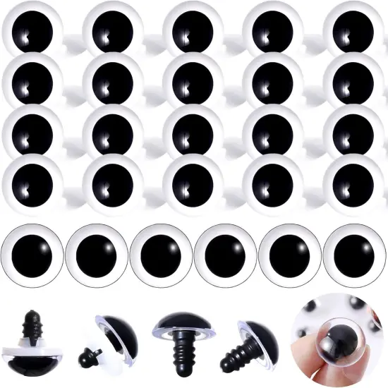 30PCS 18mm Clear Safety Eyes for Crocheting with Washers (5 Colors) {1}