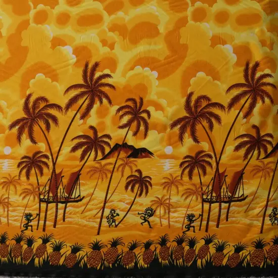 1 Yard Island Sunset Over Ocean Peachskin Fabric For Soft Draping Apparel And Craft Projects 45 Inch Yellow {1}