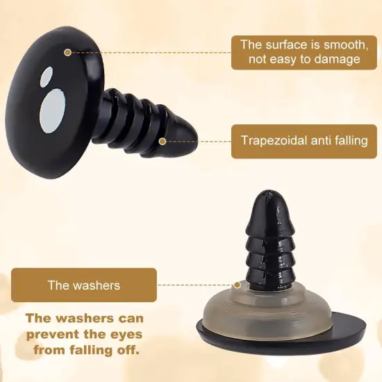 200pcs Kawaii Safety Eyes, 5 Sizes Craft Eyes {3}