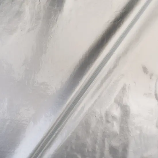 1 Yard Solid Shiny Vinyl Fabric On Polyester Spandex For Dancewear 58 Inch Wide Off White {5}