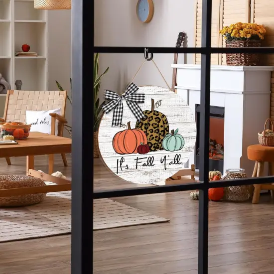 Fall Pumpkin Wooden Door {2}