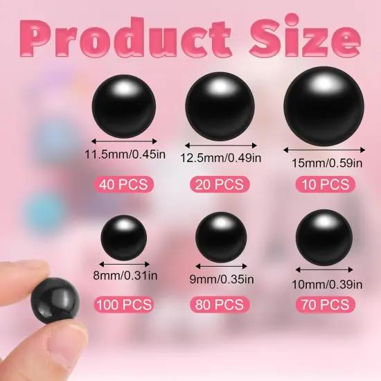 320PCs Safety Eyes for Crocheting (6 Sizes) {2}