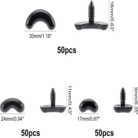 150 Pcs Arc Shape Plastic Safety Eyes Eyebrows, 3 Sizes {2}