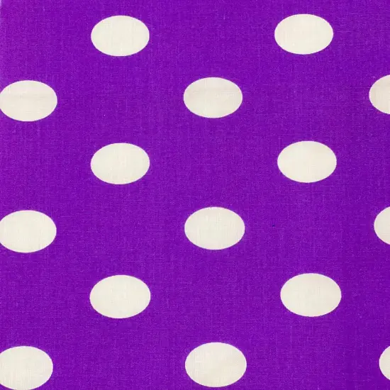 1 Yard Big Polka Dot Printed Poly Cotton Fabric 58/59 Inches Wide White {2}