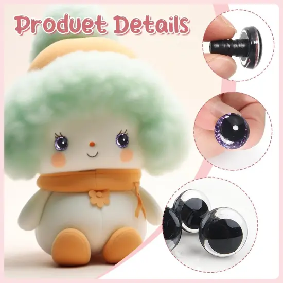 64 Set Glitter Safety Eyes - 18mm {4}