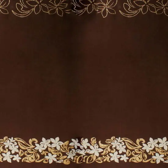 1 Yard Tiare & Swirls Double Border Glitter Polyester Fabric 56 Inch Width Orange {2}