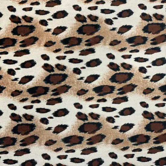 1 Yard Leopard Print Velvet Fabric for Apparel Leggings Tops Crafts 60 Inches Width Safari Leopard {3}