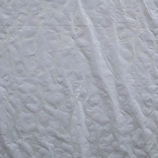 1 Yard Hibiscus Flower Polyester Fabric, 60 Inch Wide Floral Print Material White {7}