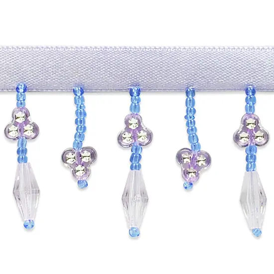 5 yards of Faux Rhinestone Beaded Fringe Trim | 5 yard cut Lavender {1}
