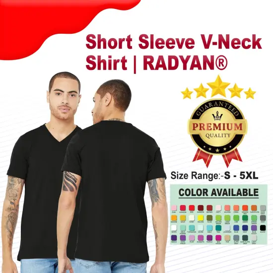 Short Sleeve V-Neck Shirt | RADYAN&reg; SAFETY GREEN {2}