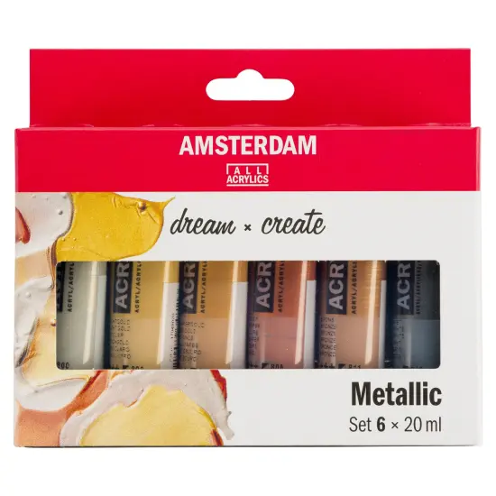 Amsterdam Standard Acrylic Paint Set 20ml 6/Pkg-Metallic {1}