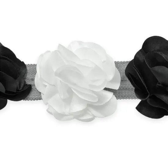 5 yards of Delicate Flower Fabric Trim | 5 yard cut Black/ White {1}