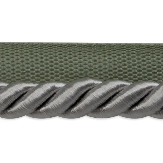 5 yards of Hilda 3/8" TwistedLip Cord Trim | 5 yard cut Gray {1}