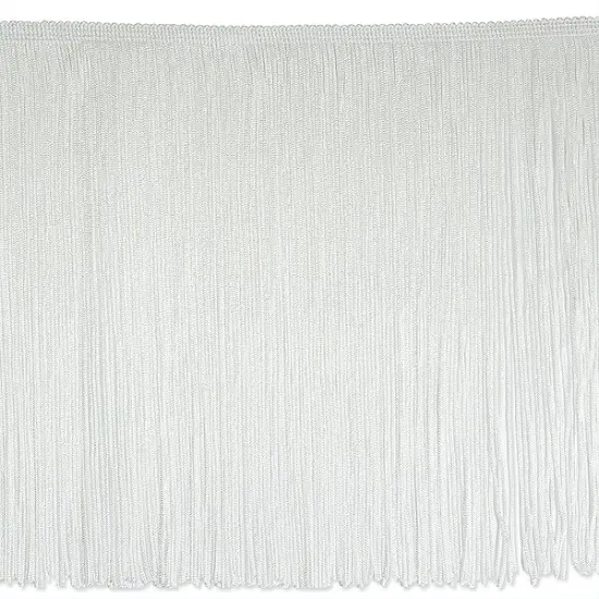 5 yards of 10" Chainette Fringe Trim | 5 yard cut White {1}
