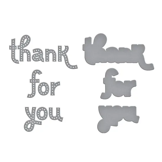 Spellbinders Etched Die From The Out And About Collection-Stitched Thank You & For You {3}