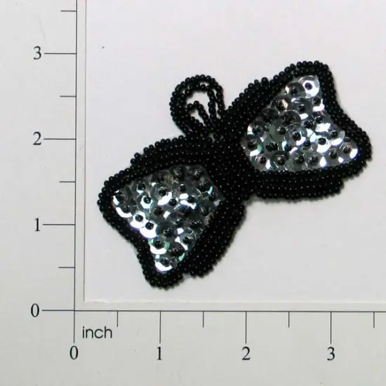 Pack of 2 Bow Beaded And Sequin Applique {1}
