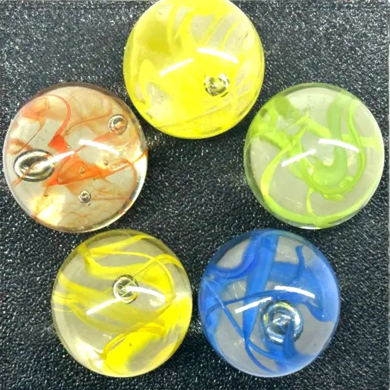 Spaghetti Red/Blue/Yellow random color mix Glass Marbles 25mm (1 inch) SHOOTER {4}