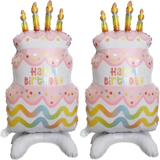 2PCS Happy Birthday Cake Foil Balloons {1}