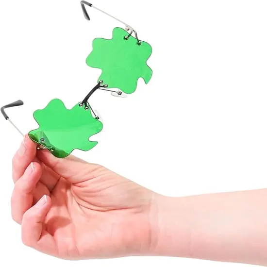 St. Patrick&rsquo;s Day Irish Shamrock Leaves Green Leprechaun Costume Glasses, 1 Pair {2}