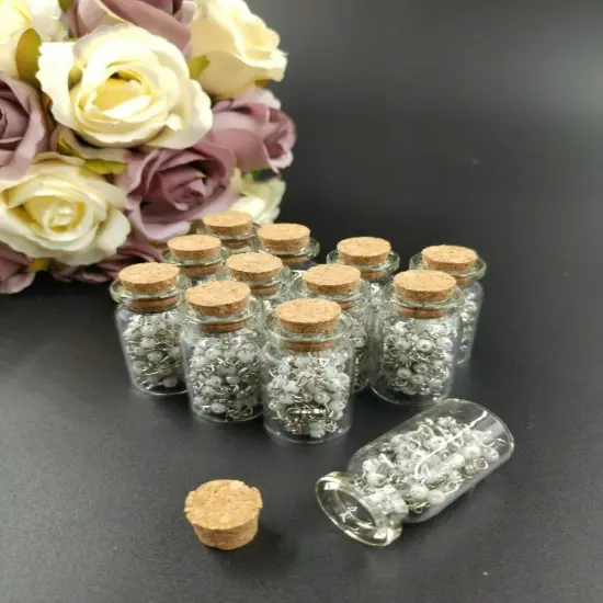 12 Piece Lot Rosary Glass Beads Beaded CATHOLIC Rosary Crucifix Necklace Bottle {2}