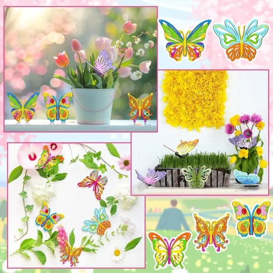 20 Pcs DIY 3D Spring Butterfly Wood Crafts Unfinished Wooden Butterfly Slices Cutouts Wood Crafts Butterflies Cutouts for Painting for Spring Party Home Decoration {2}