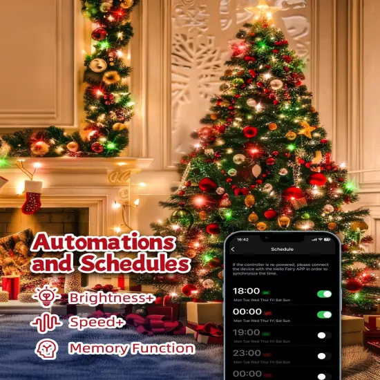 Color Changing Christmas Lights Outdoor, 66Ft 200 LED Smart RGB String Lights App Controlled, Dimmable Timer Twinkle Christmas Tree Lights, Xmas Tree Lights Plug in for Xmas Tree Party Decor {4}