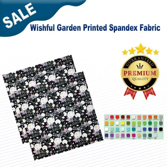 Wishful Garden Printed Spandex Fabric {1}