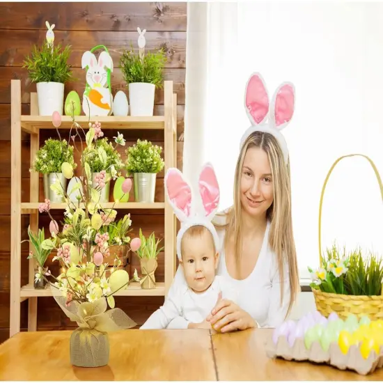 Easter Decorations, 18 Inch Pre-Lit Easter Egg Tree Tabletop Decor with Delicate Ornaments {4}