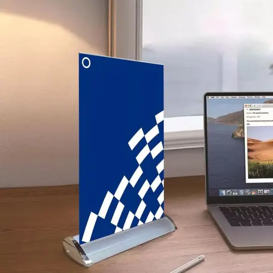 Desktop Mini Retractable Roll Up Banner Stand 8.5"x11" / A4 Table Top {5}