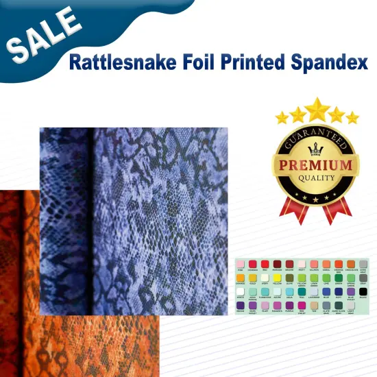Rattlesnake Foil Printed Spandex Royal {2}