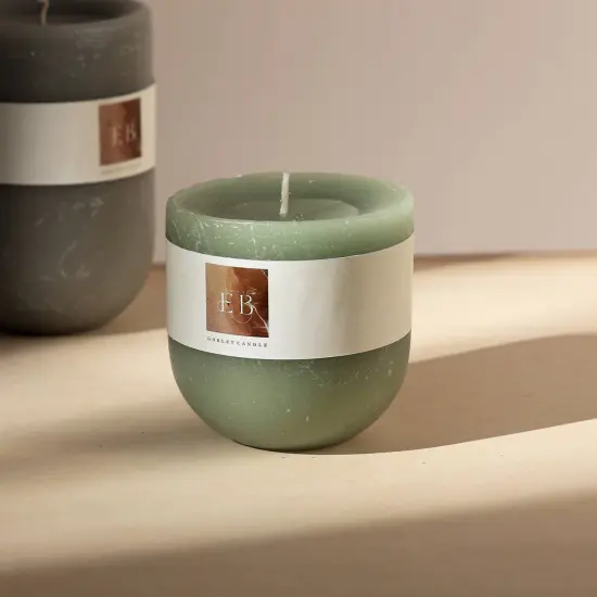 Rustic Goblet-Shaped Unscented Wax Candle {5}