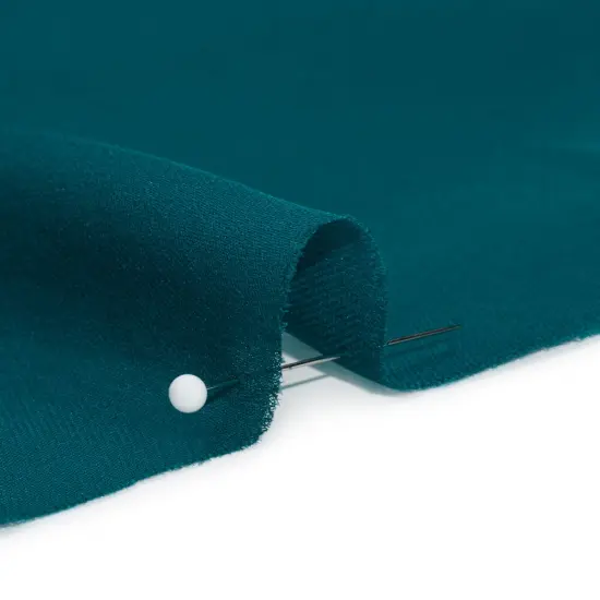 1 Yard Deep Teal Silk Double Georgette Fabric Lightweight Flowing Premium 44 Inch Width {2}