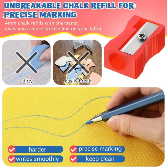 Sewing Chalk Markers for Fabric (12 Pcs) {4}