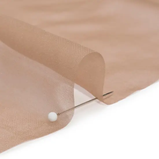 1 Yard Premium Chiffon-Like Silk Voile 54" Wide Dark Beige Solid Fabric for Fashion Design {2}