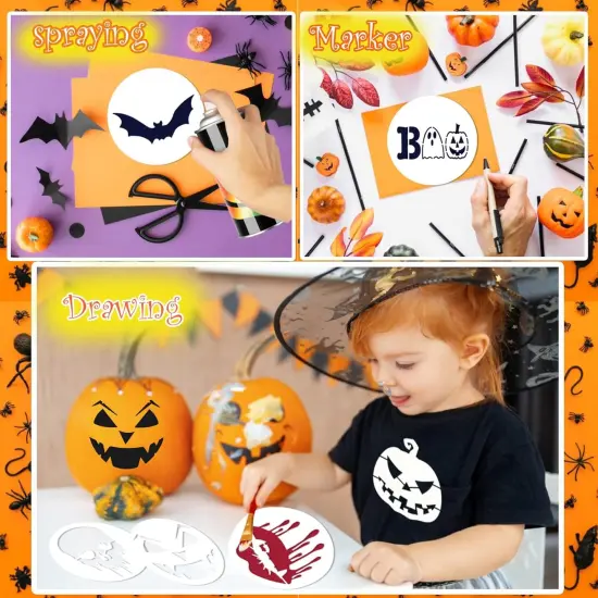 Halloween Paint Stencil for Painting on Wood Ornaments Wood Slice(Halloween) {2}
