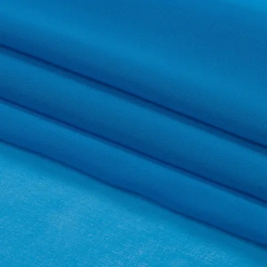 1 Yard Sheer Silk Chiffon Fabric Lightweight Flowing Directoire Blue 54 inch Width {1}