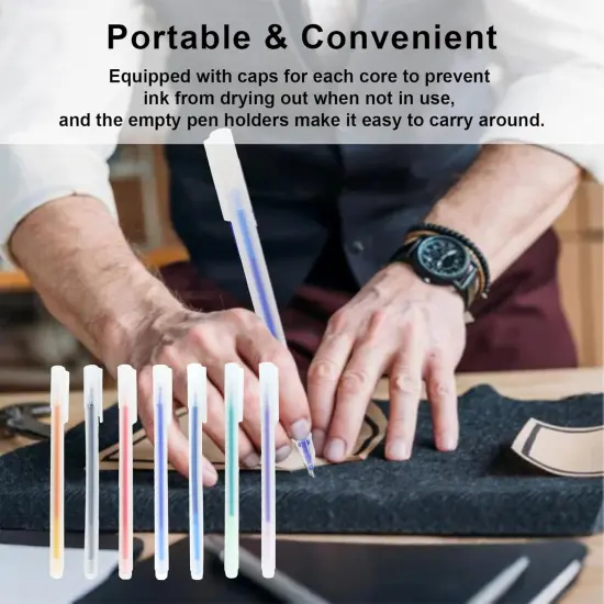 7-Color Heat Erasable Fabric Markers with 42 Refills - 0.5mm Tip (49 PCS) {5}