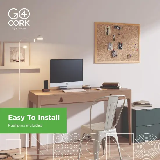 Framed Cork Bulletin Board - 23.6&rdquo;x 15.7(Hellbraun) {3}