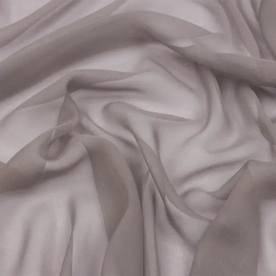 1 Yard Sheer Silver Silk Chiffon Fabric Lightweight Solid Premium Textile 54 inch Width {1}