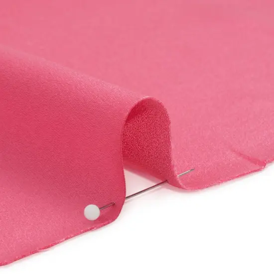 1 Yard Carmine Rose Silk Crepe Back Satin Soft Smooth Luxurious Sewing Fabric for Evening Gowns 44 inch Width {2}