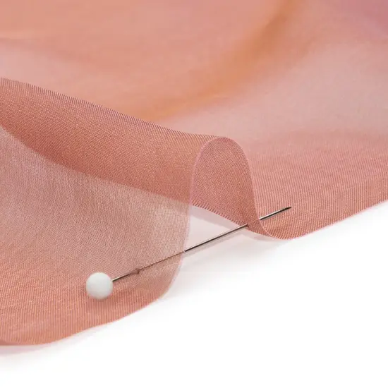 1 Yard Lightweight Silk Voile Fabric 54" Wide Iridescent Rose & Bronze for Scarves & Draping {2}