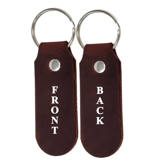 2 Sided Leather Key Chains 10 Pack-Customize it for Promotional Gifts, Fundraising, Events, Wedding - Engrave on Both Sides Natural 1 {10}