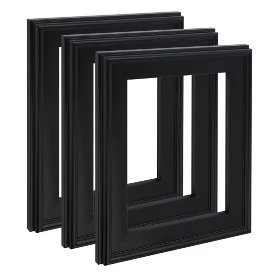 Cardinali Plein Aire Frame, Black 16x20", 3 Pack &ndash; 3" Wide Moulding with Raised Edge 1/2" Rabbet Depth, Classic Canvas Frame for Painting or Artwork, Made in USA {3}