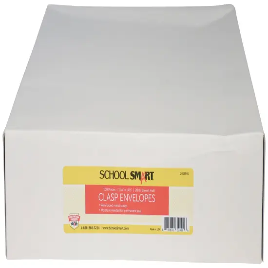 School Smart Kraft Envelopes with Clasp, 11-1/2 x 14-1/2 Inches, Pack of 100 {3}