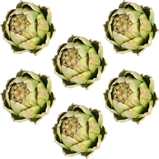 6 Pcs - Green Artificial Artichokes {1}