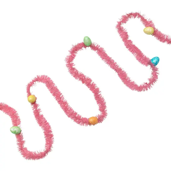 Northlight 25' Tinsel Garland with Easter Eggs - Pink {3}