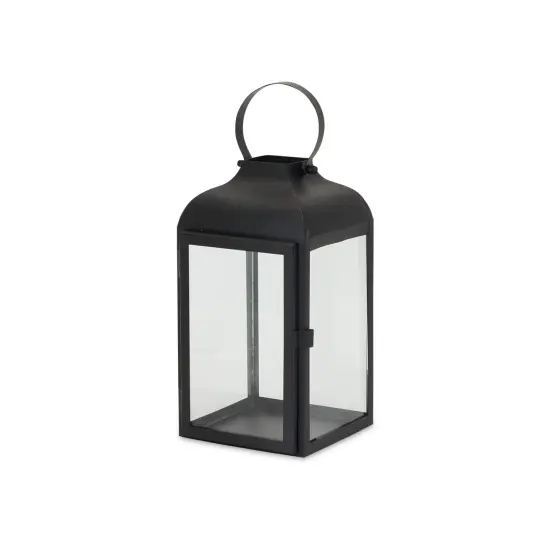 Melrose Candle Lanterns with Handle - 16" - Black - Set of 3 {5}