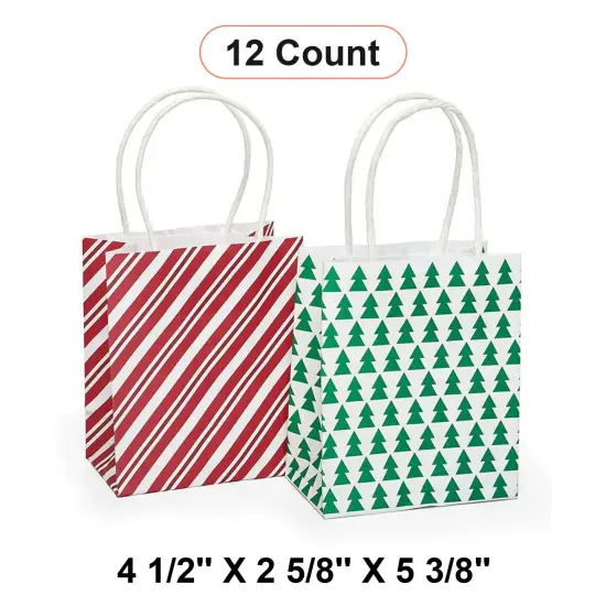 Assorted Holiday Gift Bags 4.5" x 2.625" x 5.375" {1}