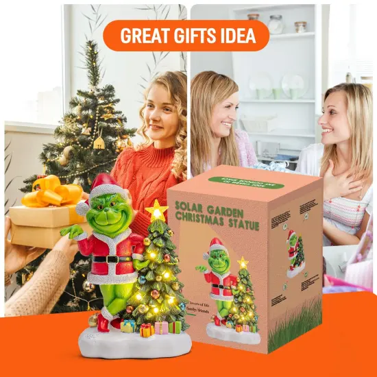 YDKOJGW Solar Garden Outdoor Statues with Succulent and 7 LED Lights - Lawn Decor Tortoise Statue for Patio, Balcony, Yard Ornament - Unique Housewarming Gifts (Green G) {3}