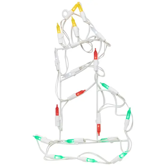 Northlight LED Lighted Candle Christmas Window Silhouette Decoration - 12" - Multi Lights White {6}